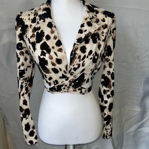 Privy tied back printed blouse